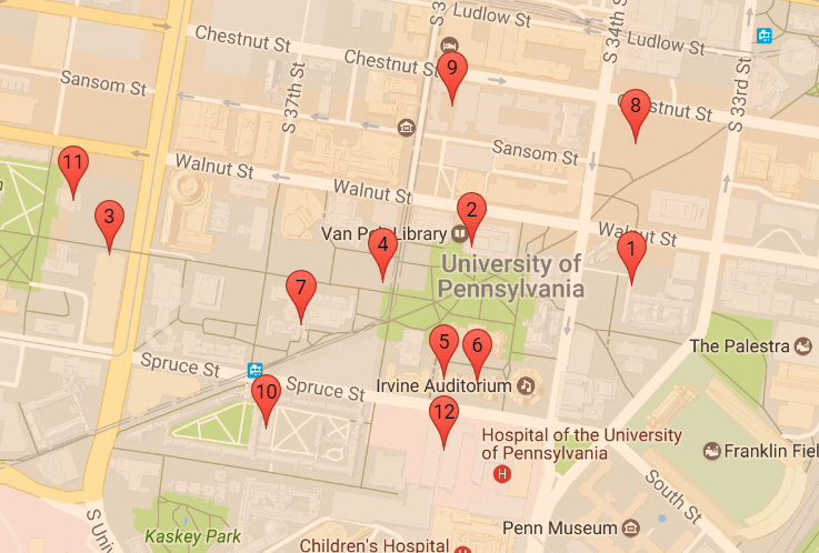 Penn University dining cafe map